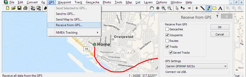 Map of Aruba in ExpertGPS GPS Mapping Software