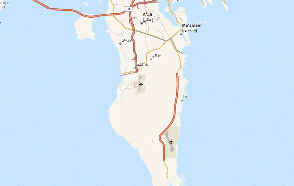 Map of Bahrain in ExpertGPS GPS Mapping Software