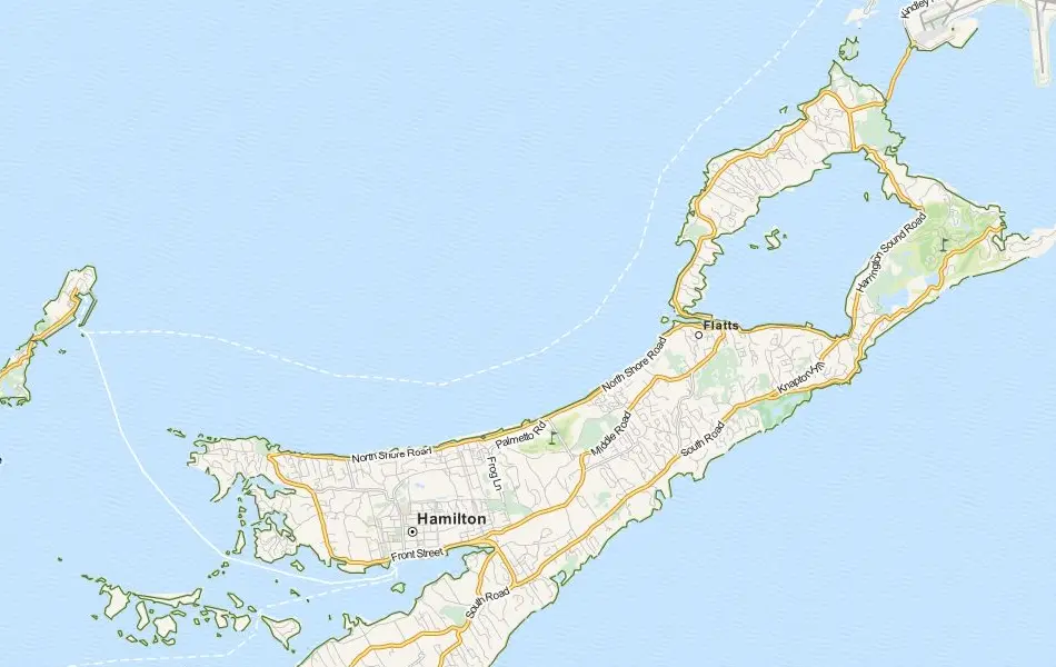 Map of Bermuda in ExpertGPS GPS Mapping Software