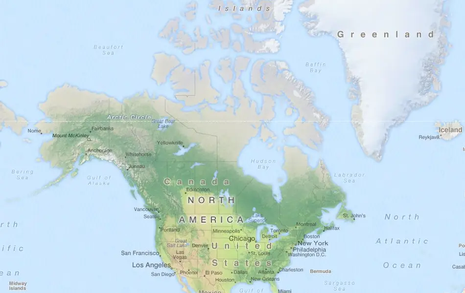 Map of Canada in ExpertGPS GPS Mapping Software