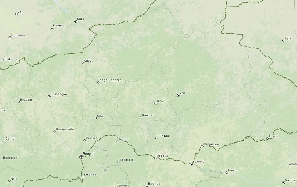 Map of Central African Republic in ExpertGPS GPS Mapping Software
