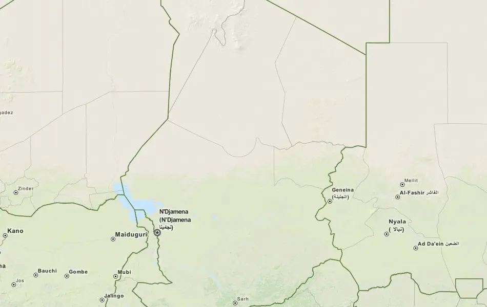 Map of Chad in ExpertGPS GPS Mapping Software