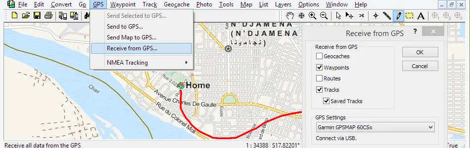 Map of Chad in ExpertGPS GPS Mapping Software