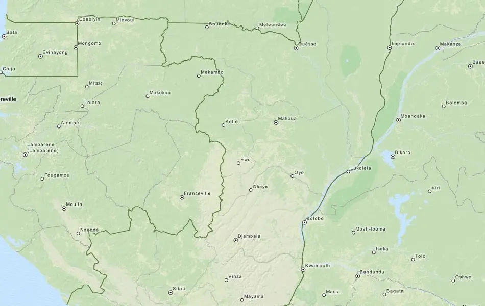 Map of Congo in ExpertGPS GPS Mapping Software