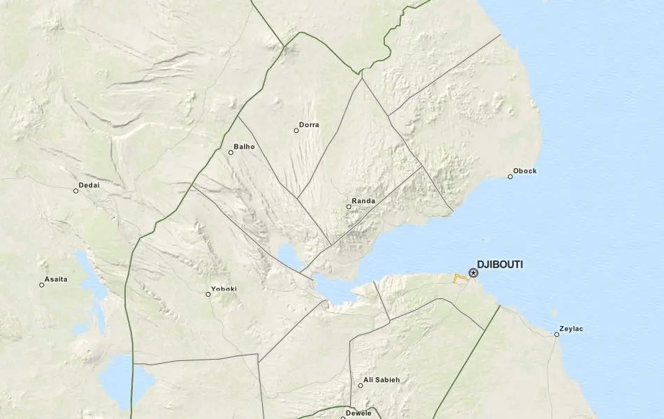 Map of Djibouti in ExpertGPS GPS Mapping Software