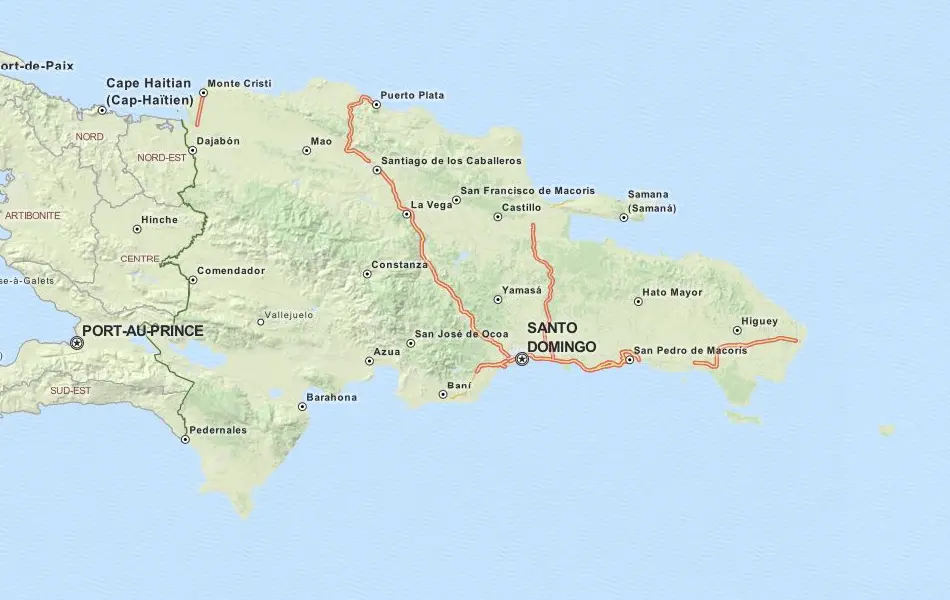 Map of Dominican Republic in ExpertGPS GPS Mapping Software