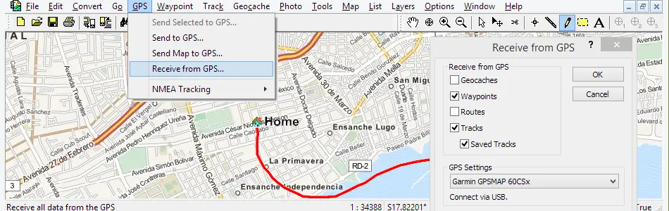 Map of Dominican Republic in ExpertGPS GPS Mapping Software