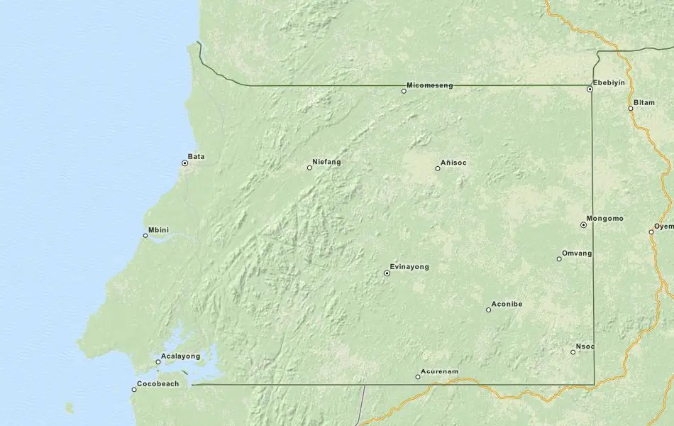Map of Equatorial Guinea in ExpertGPS GPS Mapping Software