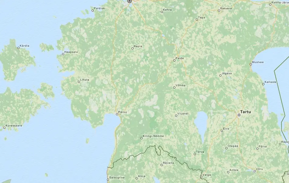Map of Estonia in ExpertGPS GPS Mapping Software