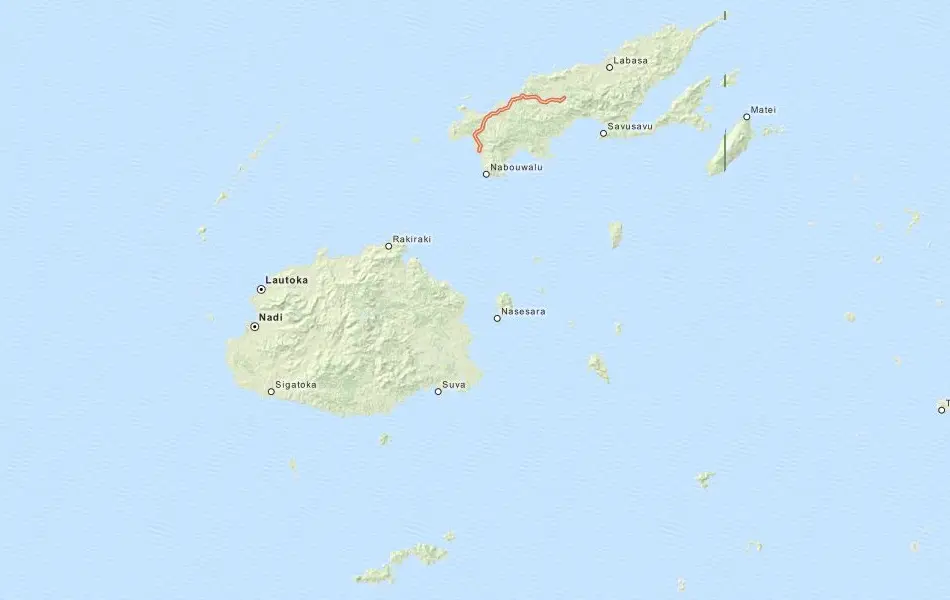 Map of Fiji in ExpertGPS GPS Mapping Software