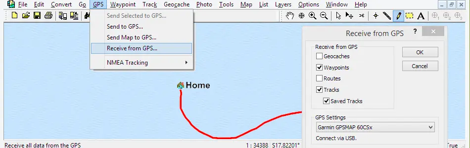 Map of French Guiana in ExpertGPS GPS Mapping Software