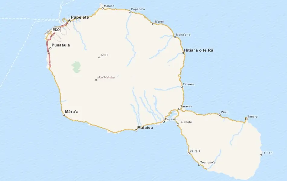 Map of French Polynesia in ExpertGPS GPS Mapping Software