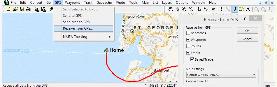 Map of Grenada in ExpertGPS GPS Mapping Software