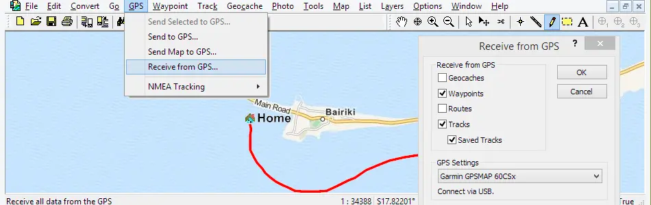 Map of Kiribati in ExpertGPS GPS Mapping Software