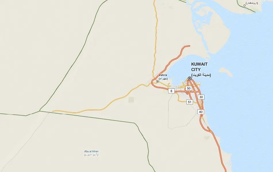 Map of Kuwait in ExpertGPS GPS Mapping Software