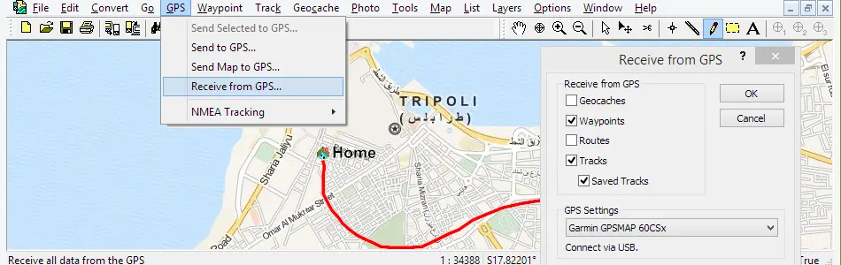 Map of Libya in ExpertGPS GPS Mapping Software