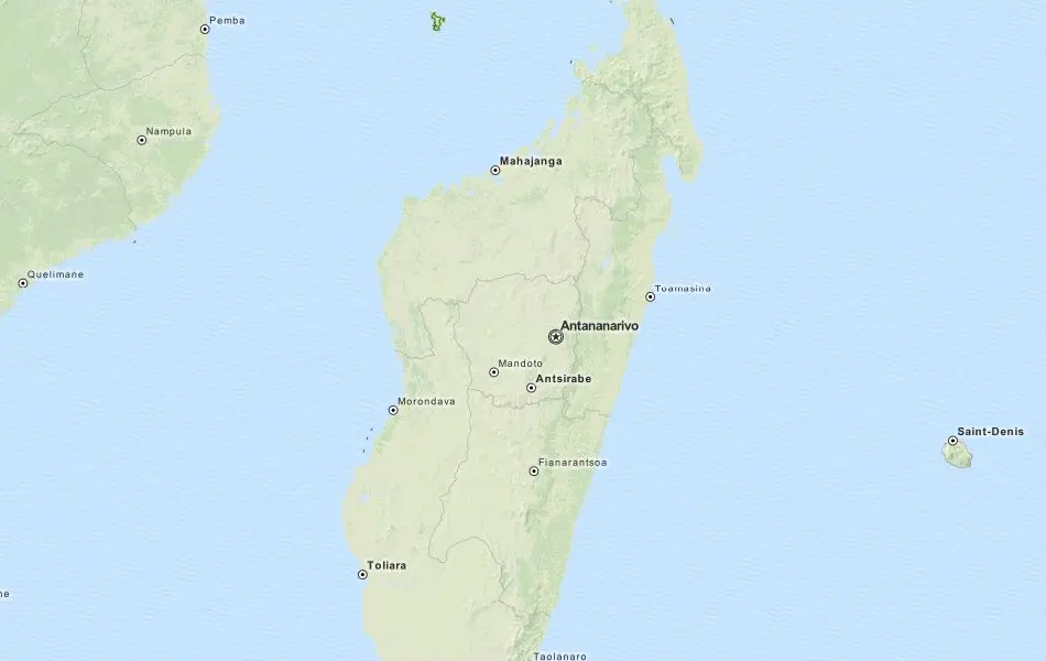 Map of Madagascar in ExpertGPS GPS Mapping Software