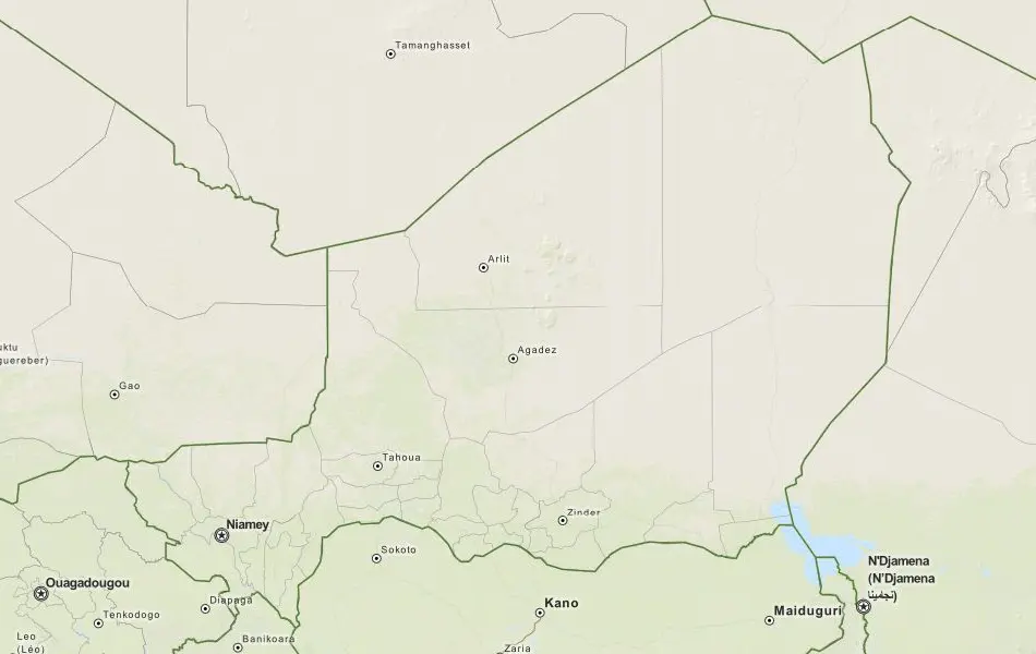 Map of Niger in ExpertGPS GPS Mapping Software