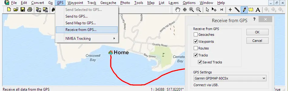 Map of Norfolk Island in ExpertGPS GPS Mapping Software