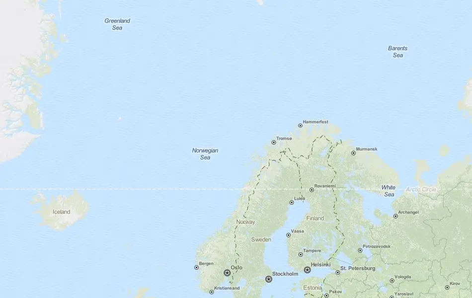 Map of Norway in ExpertGPS GPS Mapping Software