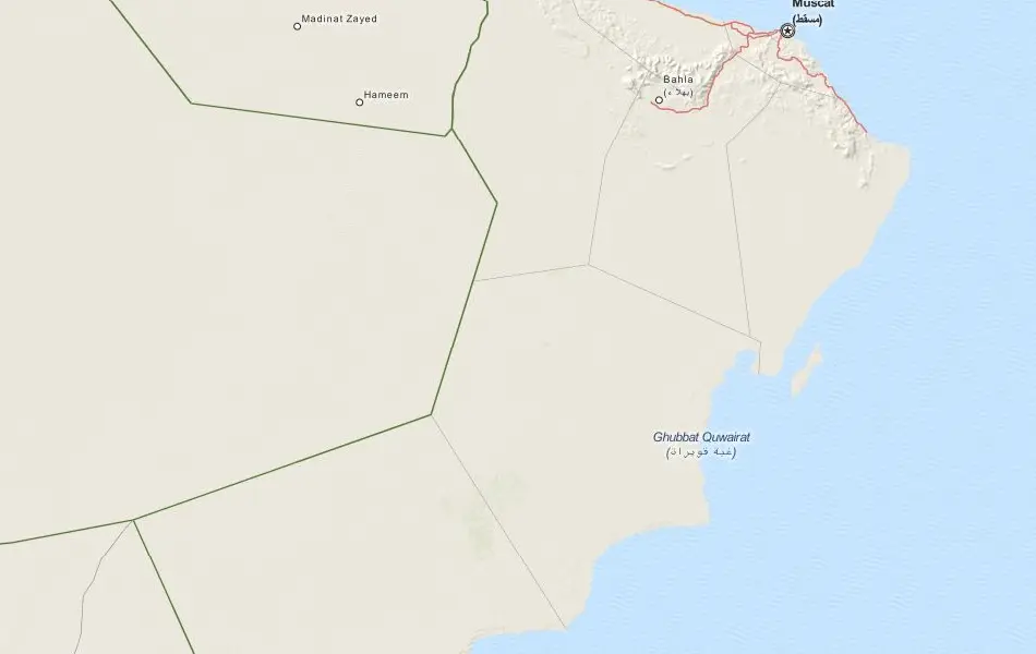 Map of Oman in ExpertGPS GPS Mapping Software