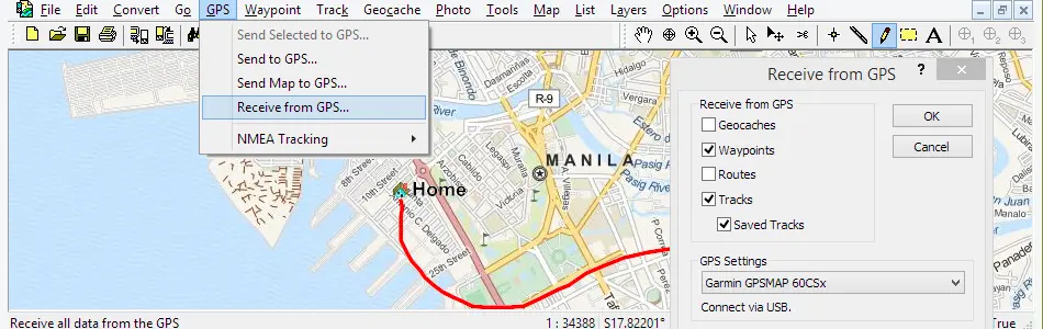 Map of Philippines in ExpertGPS GPS Mapping Software