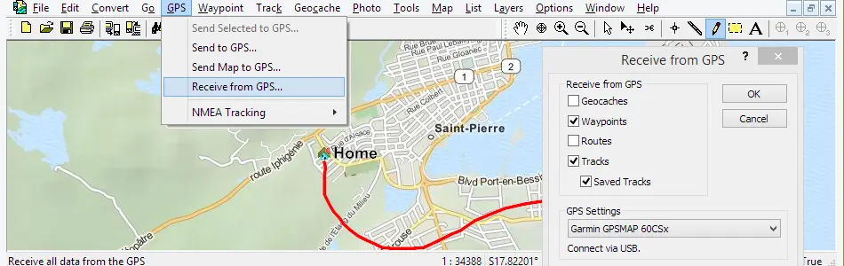 Map of Saint Pierre and Miquelon in ExpertGPS GPS Mapping Software