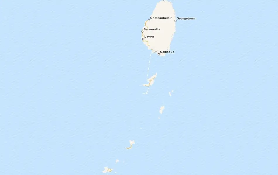 Map of Saint Vincent and the Grenadines in ExpertGPS GPS Mapping Software
