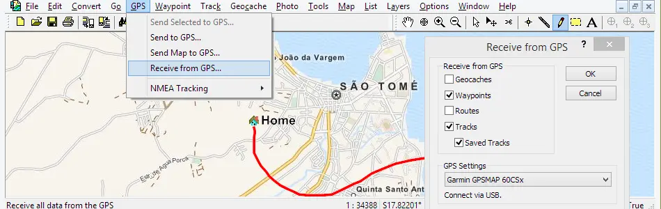 Map of Sao Tome and Principe in ExpertGPS GPS Mapping Software