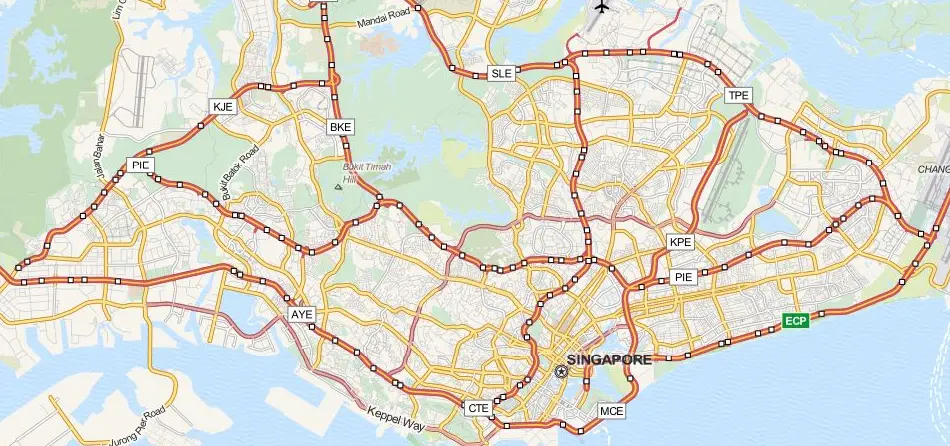 Map of Singapore in ExpertGPS GPS Mapping Software