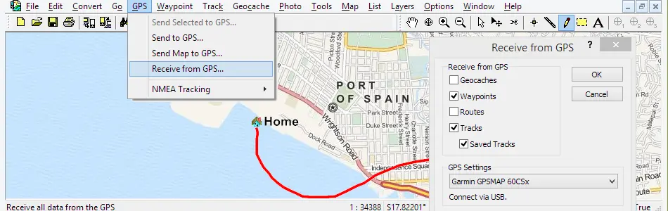 Map of Trinidad And Tobago in ExpertGPS GPS Mapping Software