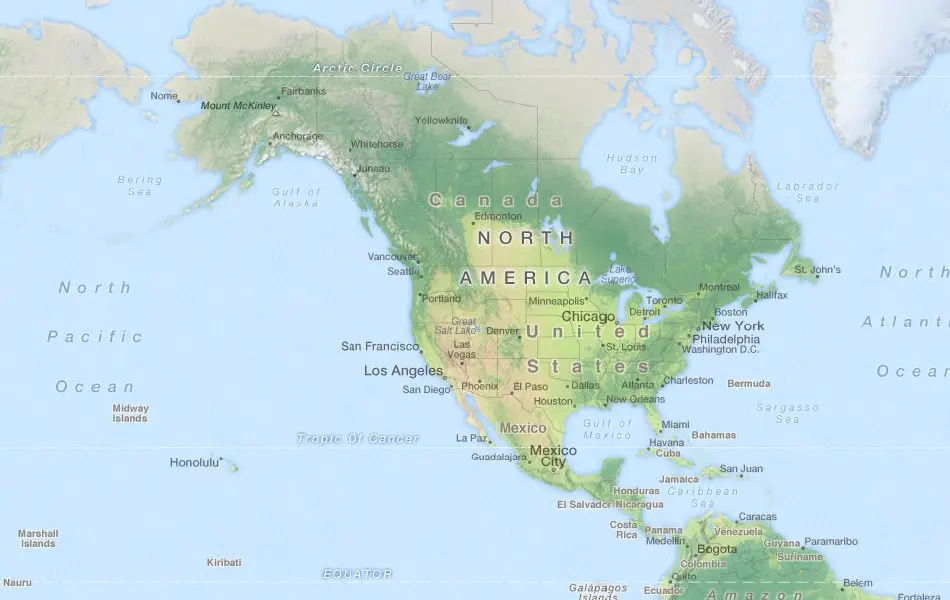 Map of United States in ExpertGPS GPS Mapping Software