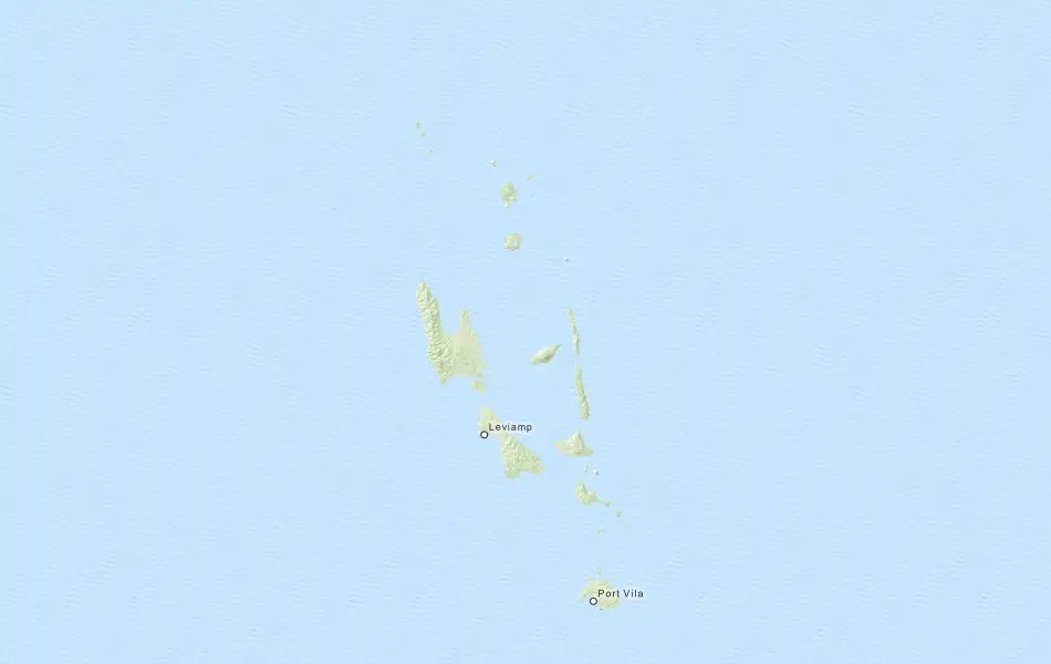 Map of Vanuatu in ExpertGPS GPS Mapping Software