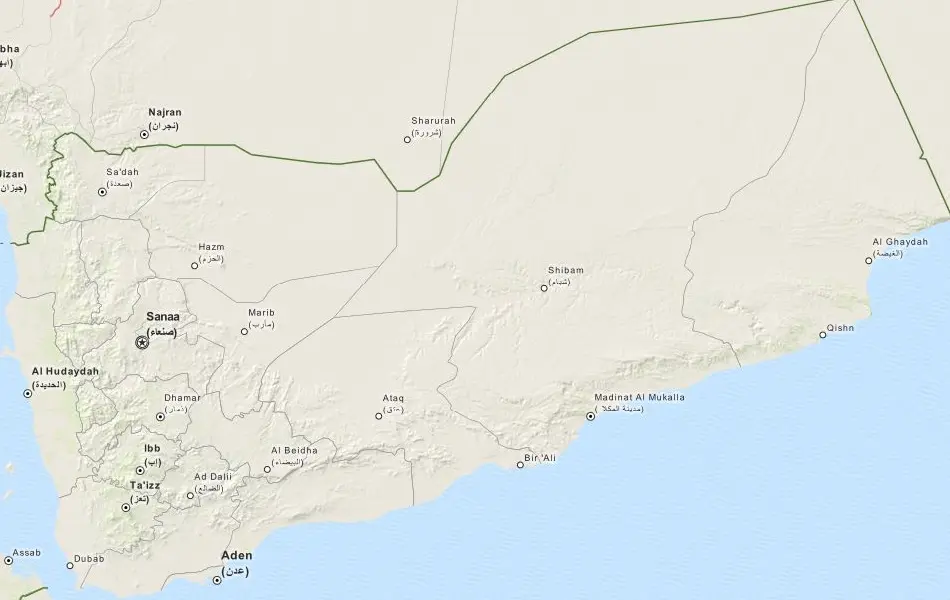 Map of Yemen in ExpertGPS GPS Mapping Software